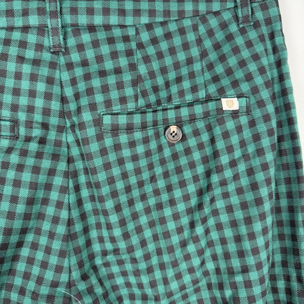 Brixton Green Plaid Checkered Retro Ankle Trousers Crop Work Pant Preppy Size 26 - Picture 7 of 11